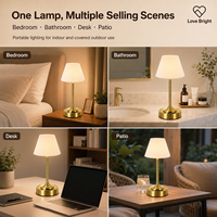 Lampe de table sans fil flexible rechargeable DC 4000 mAh USB-C à intensité tactile avec indicateur de batterie réglable