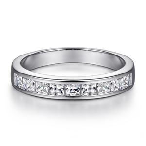 Anillos de Compromiso y Boda de Plata de Ley con Incrustaciones de Circonita Cúbica con Corte Brillante, Chapados en Rodio, Certificados por CMA, Marca Sun Star, Venta al Por Mayor - Product Image 6