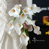 47cm Realistische EVA Künstliche Calla-Lilien Blumen Brautstrauß Tischdekoration Hochzeitsdekoration Duftend Langlebig