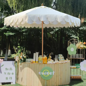 ร่มใหญ่สีขาวลายคลื่นสองชั้นแบบ LS Costom |   ร่มชายหาด ร่มตลาด ร่มงานแต่งงาน ร่มกันแดดกลางแจ้ง ขายส่ง - Product Image 3