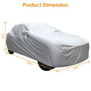Housse de voiture complète 189x69x47 pouces 170T, universelle, pour extérieur, toutes saisons, protection UV, pour berlines 185 pouces D0100XTDMGA, protection UV toutes saisons - Product Image 2
