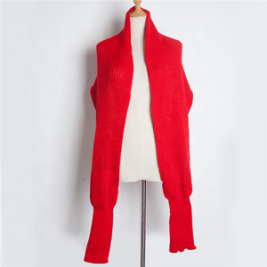 Écharpe en acrylique tricotée au design uni pour l'hiver 2023 avec manches châles tricotés pour femmes vente en gros - Product Image 3
