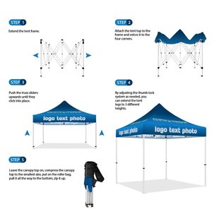 Gazebo Pieghevole con Telaio in Acciaio e Tessuto in Vinile, Tenda Resistente alle Intemperie per Negozi e Centri Commerciali - Product Image 1