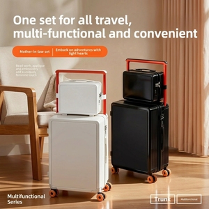 Lot de 2 valises de voyage avec trousse de toilette, tailles 14, 20, 24, 26 pouces, bagages légers à roulettes pivotantes - Product Image 1