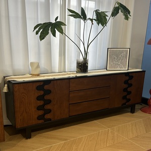 Mid-ancient Style <b>Sideboard</b> Home Living Room OAK Wooden Cabinets Bedroom Furniture Solid Wood Buffet Storage Cabinet - Product Image 1