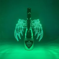 Ailes de chauve-souris LED pour bouchon de bouteille, lumière scintillante multicolore en acrylique pour Halloween, mariages et fêtes