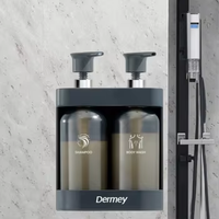 Dermey Best-seller Distributeur manuel de savon liquide en plastique Distributeur de shampoing mural et rechargeable pour la maison et les hôtels