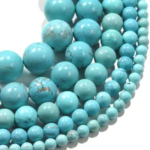 Commercio all'ingrosso della fabbrica perline turchesi pietre preziose gioielli da te pietra naturale turchese perline di pietra sciolte