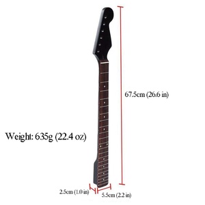 Manico per <span class=keywords><strong>Chitarra</strong></span> <span class=keywords><strong>Elettrica</strong></span> MX0131D Nero Opaco, 22 Tasti, in Acero con Tastiera in Palissandro, Stile <span class=keywords><strong>Stratocaster</strong></span> - Product Image 5