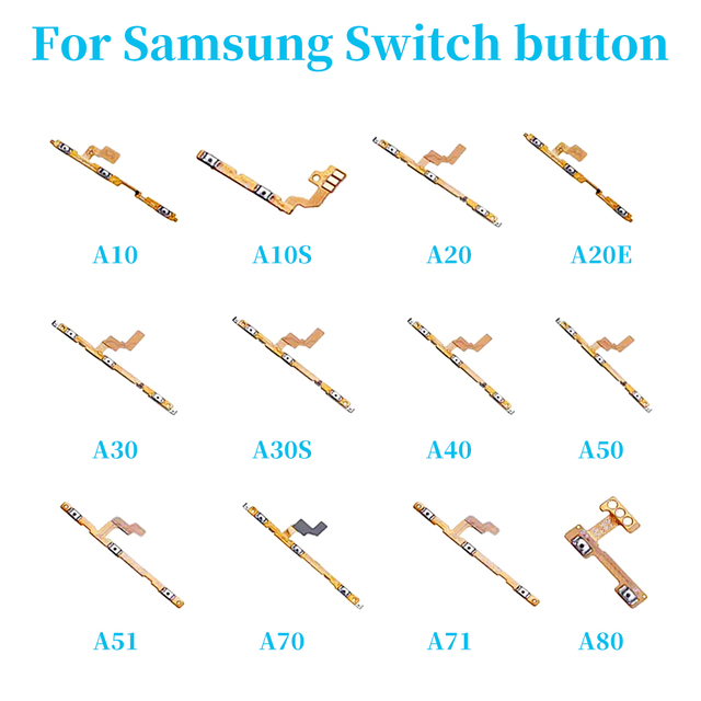 For Samsung A10 A20 A30 A40 A50 A51 A70 A80 A71 A10S A20S A30S Flex Cable Repair for Power Button Switch Volume Mobile Phones