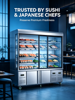 Vitrine réfrigérée de supermarché avec porte vitrée pour la présentation d'aliments surgelés et de glaces