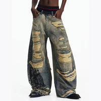 Jeans personnalisés pour hommes, effet délavé, fabricant de jeans de qualité supérieure, mise sur les designs complexes, jeans streetwear