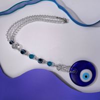 Attrape-rêves en cristal de quartz transparent motif hibou, avec œil bleu, boule miroir en forme de diamant, décoration pendentif