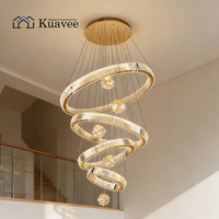 Projet de décoration intérieure d'appartement, salon, couloir, cuisine, éclairage circulaire, lampe suspendue, lustre en cristal