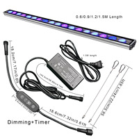 Contrôle de la luminosité du minuterie 55cm-145cm 4 pieds Corail récifal Plante Aquarium LED Lumière d'aquarium avec bleu IP65 CRI80 50000 heures de durée de vie