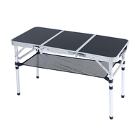 Table pliante modulaire à hauteur réglable, triple pliage, imperméable, pour salle à manger, extérieur, parc, banquet, portable, en aluminium, pour le camping