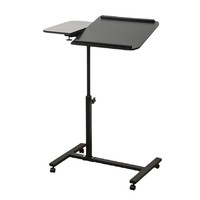 Table de chevet réglable en hauteur avec plateau rotatif, bureau mobile pour ordinateur portable, table d'appoint roulante pour canapé, roues verrouillables pour le bureau