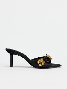 ZA2026 Nuove <span class=keywords><strong>Scarpe</strong></span> Estive con <span class=keywords><strong>Tacco</strong></span> Alto e Punta Aperta in Stile Francese, Decorate con Fiori, Sandali Eleganti da Ufficio - Product Image 4