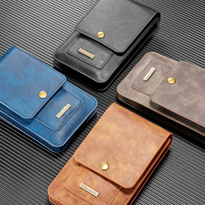 6.5 Inch Universal Outdoor Phone <strong>Bag</strong> Case for <strong>Smartphone</strong> Genuine Leather Wallet Pouch Belt Clip Multifunction Cases Pocket - Product Image 1