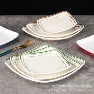 Platos cuadrados de melamina, bandejas de plástico para verduras, platos para salteados de comida rápida, platos para platos fríos, platos para fideos salteados, imitación - Product Image 1