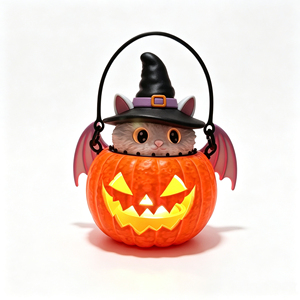 Veilleuse RGB 3D Imprimée Chat Sorcière Citrouille Halloween – Décoration Maison Enfants & Cadeau de Fêtes - Product Image 2