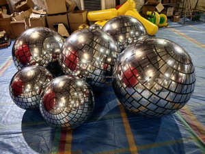 Блестящий рождественский надувной диско-шар из ПВХ+ЛАЗЕР с логотипом на заказ, многоразовый, для рекламы и мероприятий, подвесной, 8-10 футов - Product Image 6