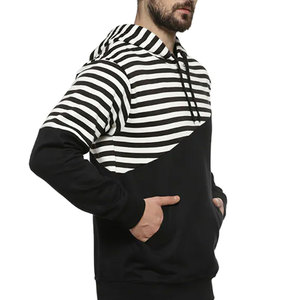 Sudadera con Capucha Oversize de Felpa 100% Algodón para Hombre, Estilo Urbano de Invierno con Bolsillo y Estampado de Bloques de Color - Product Image 2