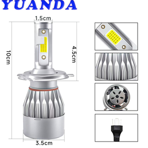 ไฟ LED สีน้ำเงินกำลังสูง 72W 12V สำหรับรถยนต์ หลอดไฟหน้า H4 H13 H10 H11 9005 9006 แบบยูนิเวอร์แซล - Product Image 5