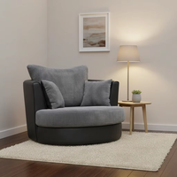 Fauteuil pivotant confortable et moderne à une place, de forme ronde, pour une utilisation durable