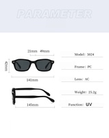 Lunettes de soleil rétro œil de chat rectangulaires étroites, protection UV400, légères, durables, monture intégrale, tendance, unisexe