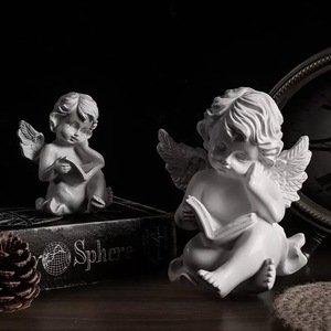 Estatua de Ángel al por Mayor Leyendo un Libro, Estatua de Cupido, Escultura de Arte de Ángel Europeo para Centros de Mesa de Boda, Decoraciones de Mesa - Product Image 1
