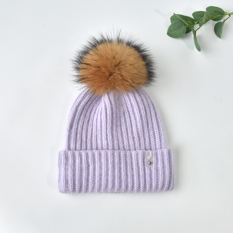 Violet avec pom brun