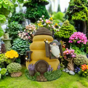 Top Grace Nouvelle Arrivée Résine Forme De Ruche Miniature Jardin Fée Maison Avec Maison