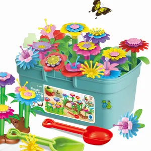 Kids educational garden block toys DIY assembly flower colorful creative garden toys 97 PCS