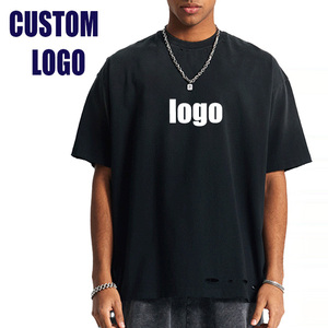 T-shirts en coton à col rond et manches courtes en gros, impression personnalisée de votre logo, t-shirts unis et vierges pour hommes - Product Image 1
