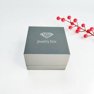 Изготовленный на заказ Серебряная фольга логотип роскошный мягкий на ощупь картонные подарочные коробки для ювелирных изделий браслет ожерелье коробка для ювелирных изделий - Product Image 4