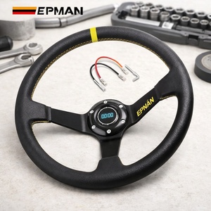 พวงมาลัย<span class=keywords><strong>รถ</strong></span>แข่ง EPMAN Universal ขนาด 350 มม. 14 นิ้ว แบบ Deep Dish หุ้มหนัง PVC สำหรับ<span class=keywords><strong>รถ</strong></span>ยนต์  แบบดริฟท์ สปอร์ต 6 รูยึด 70 มม. PCD รุ่น EP-FXP7709 - Product Image 1