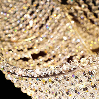 Lustre LED en cristal chromé à ondes longues, luminaire suspendu à intensité variable pour salon, salle à manger, hall d'hôtel, villa