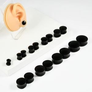مجوهرات ثقب جسم رجل Unesix بالجملة أسود/أحمر خشب الصندل مقابس أذن صلبة سطح محدب قياس الأذن هدايا حفلات الزفاف - Product Image 4