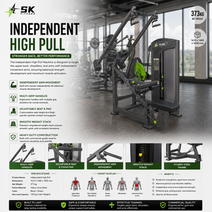 Machine de musculation professionnelle SK Commercial Diverging Lat Pulldown à charge par plaques pour salle de sport, unité d'entraînement isolaux du dos - Product Image 2
