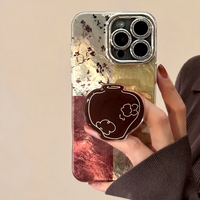 Coque iPhone 16 style rétro chinois XP756, compatible avec iPhone 17, Apple 15 Pro Max, film de protection d'objectif, nouveau style chinois 12, compatible avec iPhone 13