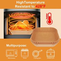 6.3 "Papier parchemin résistant à l'huile Carré Papier pour friteuse à air antiadhésif jetable