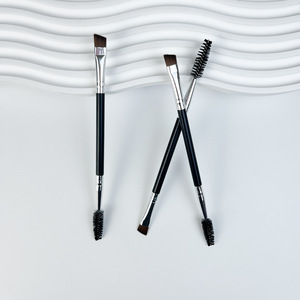 Venta al por mayor de brocha de cejas de doble cabeza con logotipo personalizado, brocha de maquillaje con bisel en espiral, brocha para pestañas - Product Image 4