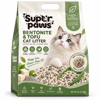 Litière pour chat biodégradable et écologique à base de bentonite et de tofu, à agglomération rapide, contrôle des odeurs, faible teneur en poussière, 2,5 kg