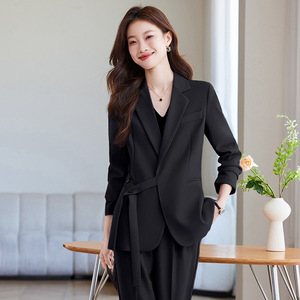 Purple Women's Suit Set Solid Color Polyester Anti-Wrinkle Professional Casual Wear Spring Autumn 2025 New Style - Product Image 3