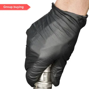 Gants en mélange de nitrile en PVC jetables noirs pour le marché américain prêts à être expédiés en stock gants industriels pour la réparation de voitures