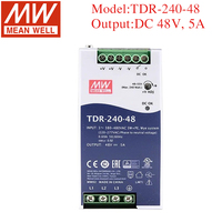 Alimentation électrique à découpage Mean Well TDR-240-48 240W 48V DC 5A Rail DIN Sortie simple Slim 3 phases Haute tension d'entrée Utilisation industrielle