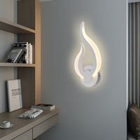 Applique murale LED moderne 12W pour intérieur hôtel chambre salon couloir Art décoration feu flamme forme acrylique applique murale