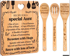 Juego de Tablas de Cortar de Bambú para el Día de la Madre con Espátula, Utensilios de Cocina, Regalo para las Fiestas, Juego de Tablas de Cortar en Forma de Corazón - Product Image 3