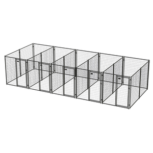 Özelleştirilmiş tasarım 10 * 10ft Pet ev kafesleri/demir sanat Husky geçici oyun parkı/çift kapılar ile büyük kedi açık kulübesi - Product Image 6